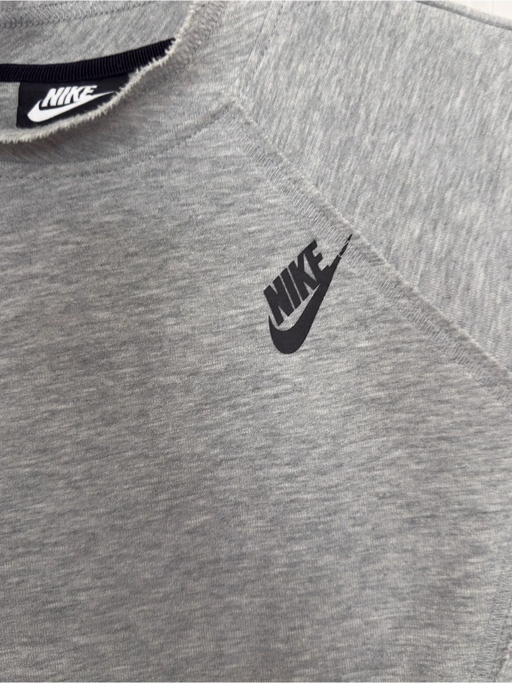 Nike Women’s Grey Cropped Mock Neck Tee - Athleisure Casual Everyday Top